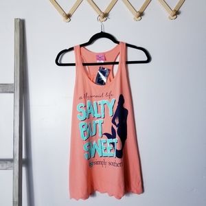 NWT SIMPLY SOUTHERN CORAL TANK SALTY BUT SWEET SIZE MEDIUM